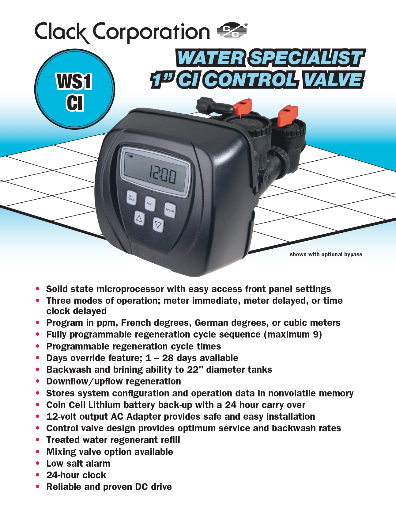 CLACK WS1EI SOFTENER control valve WATEX